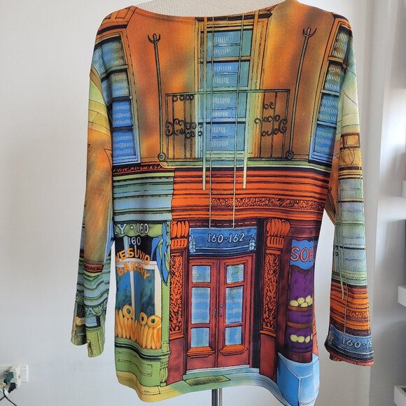 Jessica Max Tops - Vintage Jessica Max Women’s Art Deco Shirt (Size: Large)